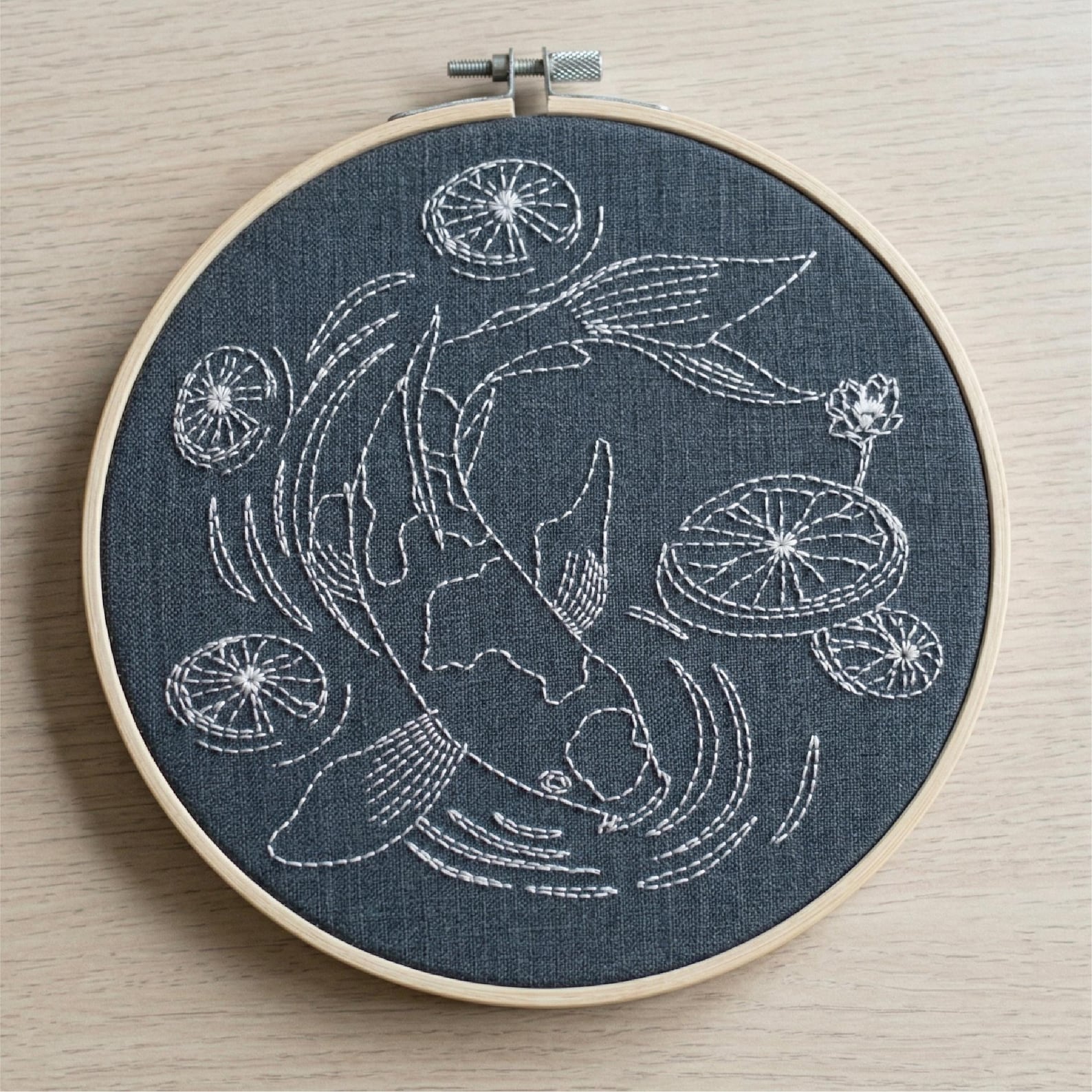 Japanese Patterns Koi Fish Sashiko Koi Fish Embroidery Pattern, Japanese Floral Design, Minimalist ...