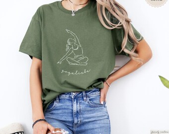 Yogashirt dame spiritueel shirt yoga geschenk Yoga Oberteil Pilates shirt Yogakleding Motiverend T-shirt Self Love Mental Health shirt