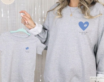Mommy and Me Outfit personalisiert Mama und Mini Shirt Muttertag Mutter Sohn Outfit Partnerlook Schwangerschaft verkünden Mama Geschenk