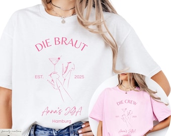 Junggesellinnenabschied Camicia personalisiert Frauen Team Braut Tshirt Trauzeugin T-Shirt JGA 2025 Junggesellenabschied Brautparty Frauen