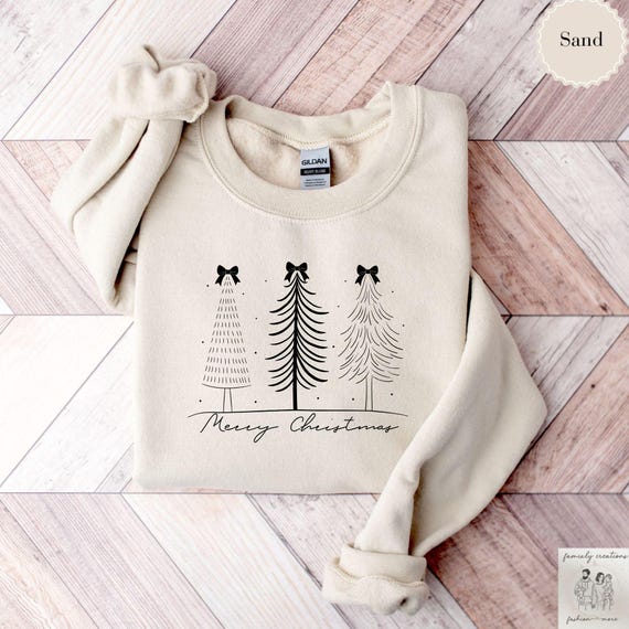 weihnachten sweatshirt personalisiert familie outfit geschenk weihnachts pullover damen weihnachtsbaum sweatshirte xmas noel schleife pulli