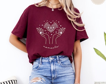 Yogashirt dame spiritueel shirt yoga geschenk Yoga Oberteil Pilates shirt Yogakleding Motiverend T-shirt Self Love Mental Health shirt