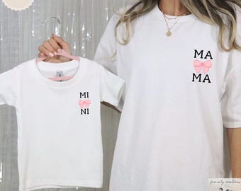 Mommy and Me Outfit Mama und Mini Shirt Muttertag Partnershirt Mutter Tochter Outfit Partnerlook Schwangerschaft verkünden Mama Geschenk