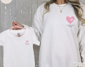 Mommy and Me Outfit personalisiert Mama und Mini Shirt Muttertag Mutter Tochter Outfit Partnerlook Schwangerschaft verkünden Mama Geschenk