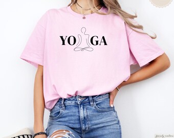 Yogashirt dame spiritueel shirt yoga geschenk Yoga Oberteil Pilates shirt Yogakleding Motiverend T-shirt Self Love Mental Health shirt