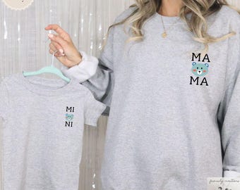 Mommy and Me Outfit Mama und Mini Shirt Muttertag Partnershirt Mutter Sohn Outfit Partnerlook Schwangerschaft verkünden Mama Geschenk
