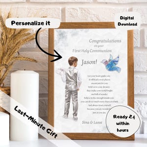 Communion Gift Boy First Communion Gift Printable Money Gift Communion 1st Communion Gifts Personalized First Communion Gifts for Boys