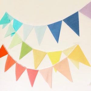 Garland Flag Bunting Ombre Rainbow Color Fabric Banner, Solid Cloth Pennants, Wedding Photo Prop, Baby Nursery Decor, Birthday Party, Bridal image 3