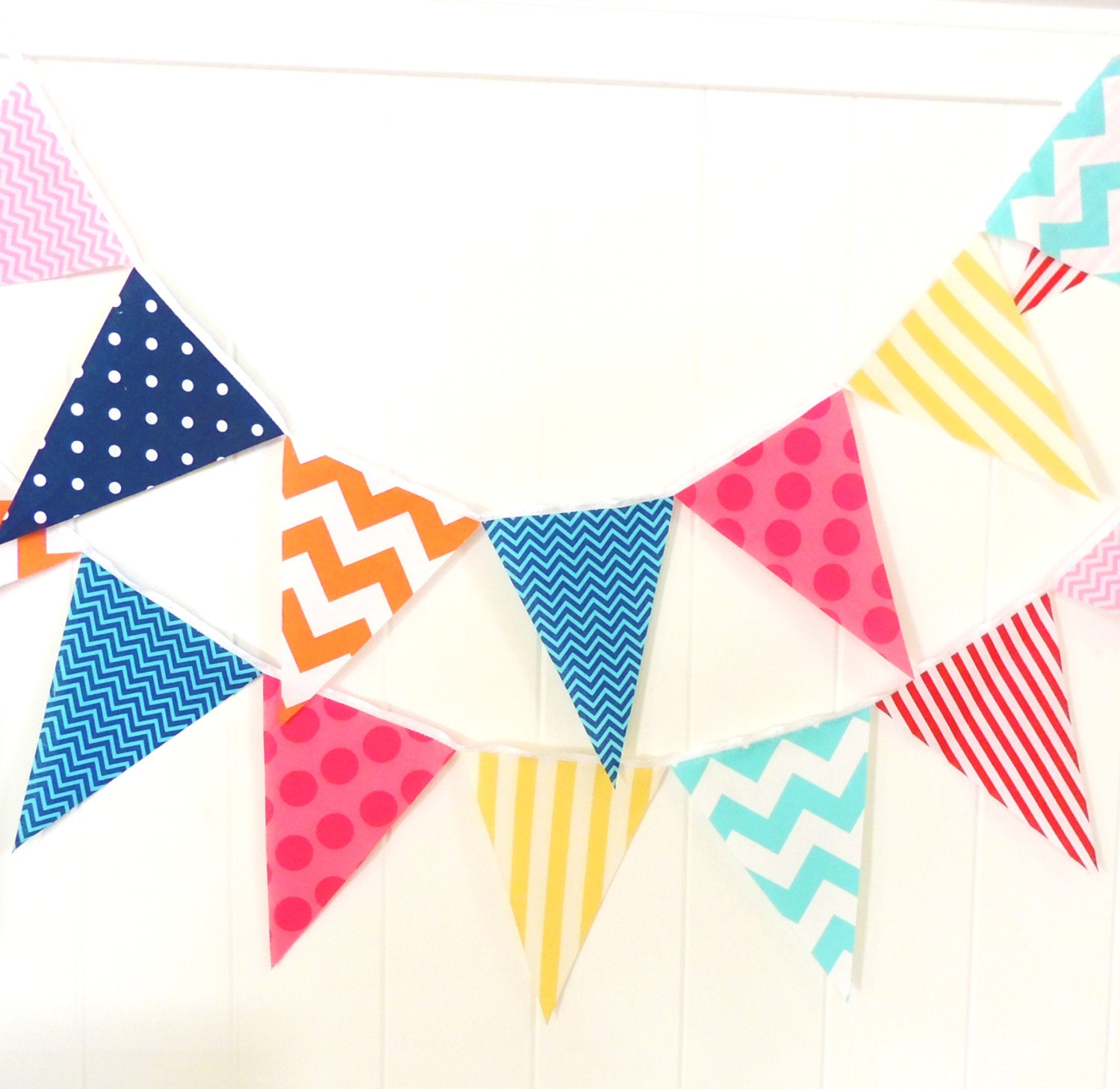 Banner Bunting Fabric Pennant Garland Flags Baby Shower Etsy