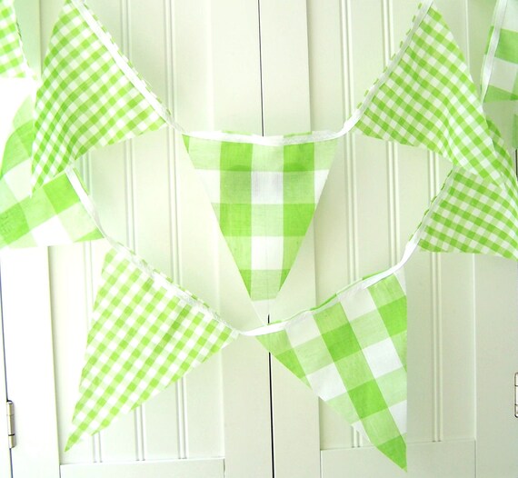 Vichy Bleu /& Pois Personnalisé Baby Shower Bunting Flag Banner