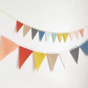 Neutral Rainbow Garland Flag Bunting Ombre Rainbow Color Fabric Banner, Small Solid Cloth Pennants, Wedding, Baby Nursery Decor, Boho Party image 7