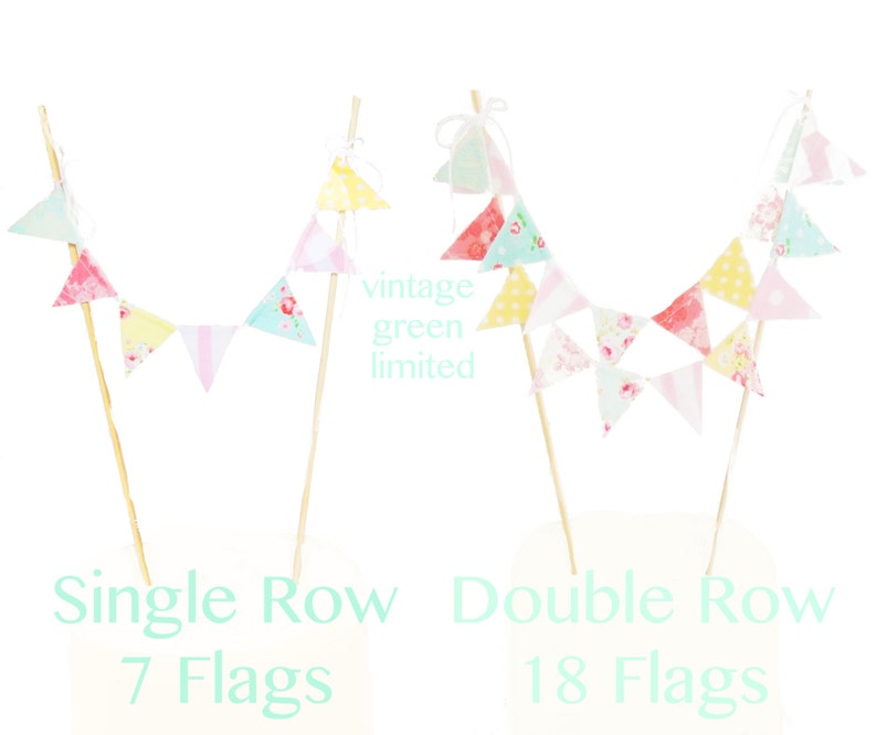 Shabby Chic Cake Banner Topper, Floral Cake Bunting Fabric Pennant Flags, Girl Birthday Party, Baby Shower Banner Cake Smash Cake Photo Prop image 4