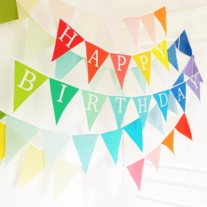 Garland Flag Bunting Ombre Rainbow Color Fabric Banner, Solid Cloth Pennants, Wedding Photo Prop, Baby Nursery Decor, Birthday Party, Bridal image 8