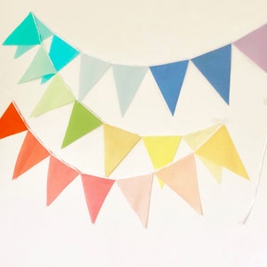 Garland Flag Bunting Ombre Rainbow Color Fabric Banner, Solid Cloth Pennants, Wedding Photo Prop, Baby Nursery Decor, Birthday Party, Bridal image 5