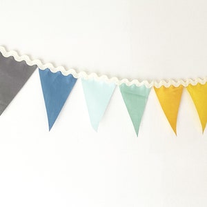 Neutral Rainbow Garland Flag Bunting Ombre Rainbow Color Fabric Banner, Small Solid Cloth Pennants, Wedding, Baby Nursery Decor, Boho Party image 8
