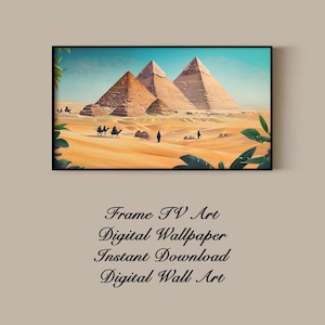 Samsung Frame TV Art | Pyramids of Giza | Ancient Egypt Digital Download | Egyptian Desert Landscape Printable | Frame TV Wall Art