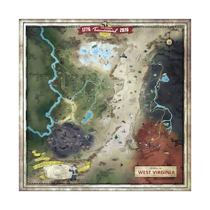 Fallout 76-kaartposter (28 x 28 inch)