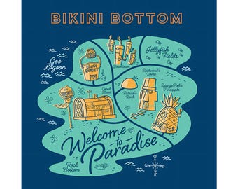 Bikini Bottom Welcome To Paradise Poster