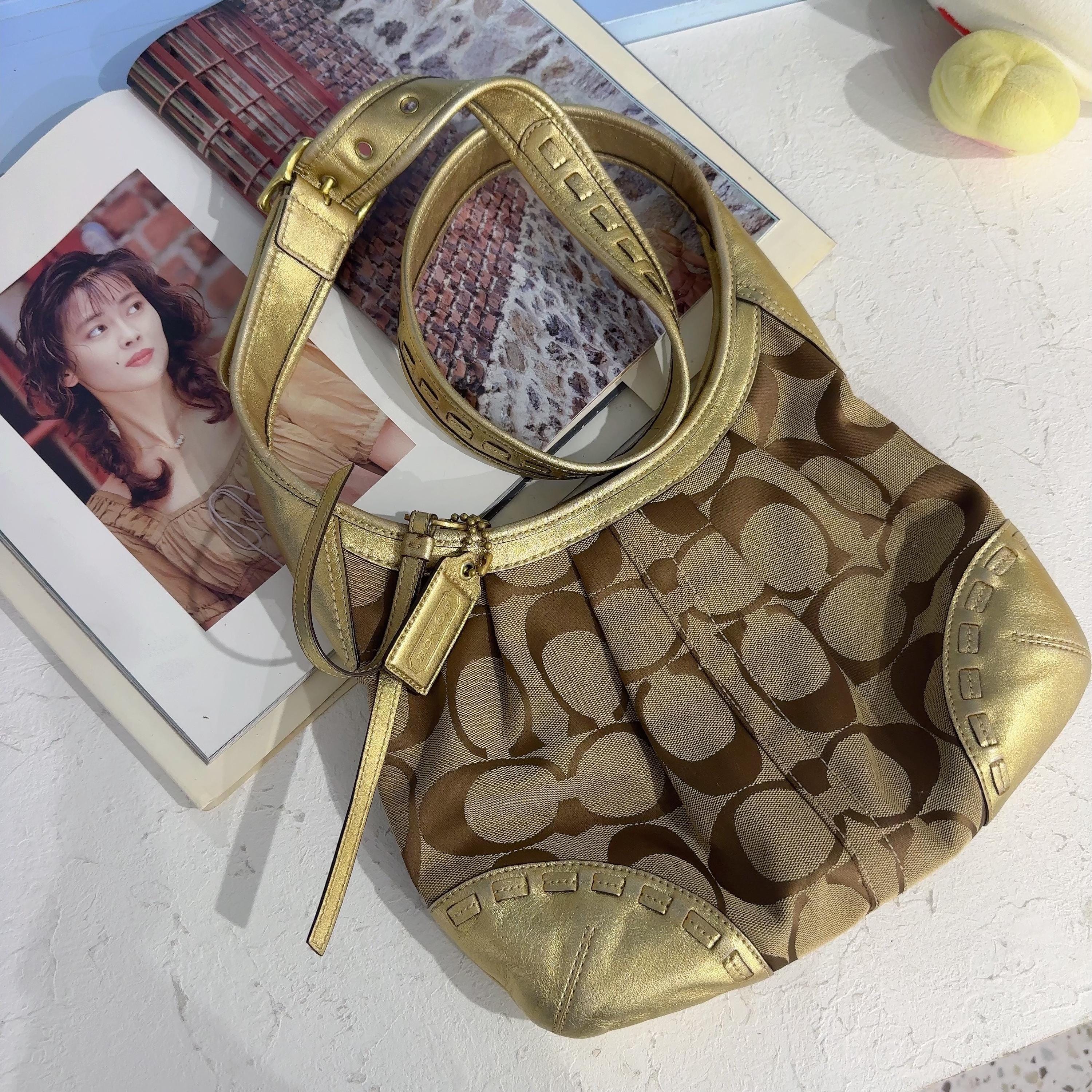 Vintage Coach Metallic Signature Hobo Bag 12233 – Rare Y2K