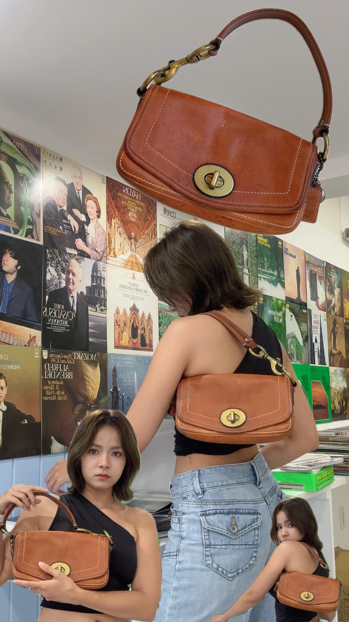 バッグ 65th Coach Flap Legacy Satchel Bag Brown COACH 65th ANNIVERSARY LEGACY WHISKEY BROWN SHOULDER LEATHER