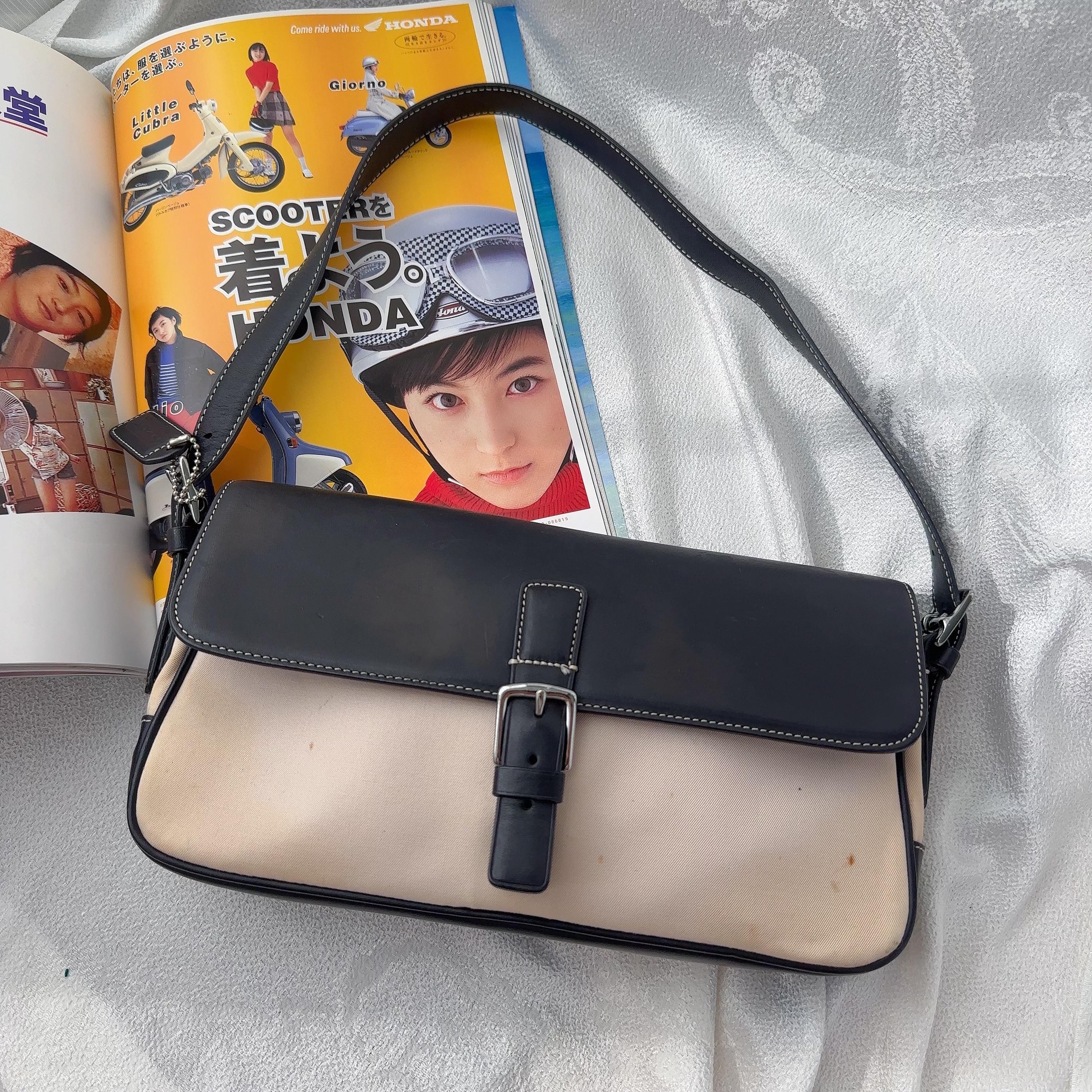 Vintage Coach Hampton Flap Shoulder Bag - Authentic Y2K Cream