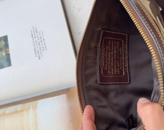 Vintage Coach Demi Pouch: Signature Canvas & Leather Y2K