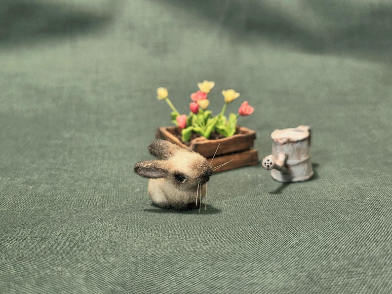 OOAK 1:12 Scale Realistic Miniature Rabbit "Caspar" image 3