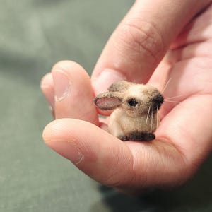 OOAK 1:12 Scale Realistic Miniature Rabbit "Caspar" image 1