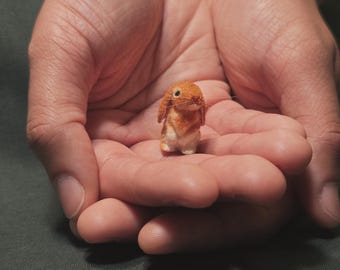 OOAK 1:12 Scale Realistic Miniature Rabbit "Ginger"
