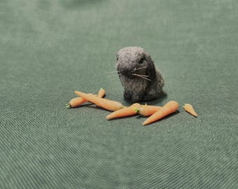 OOAK 1:12 Scale Realistic Miniature Rabbit "Pepper"