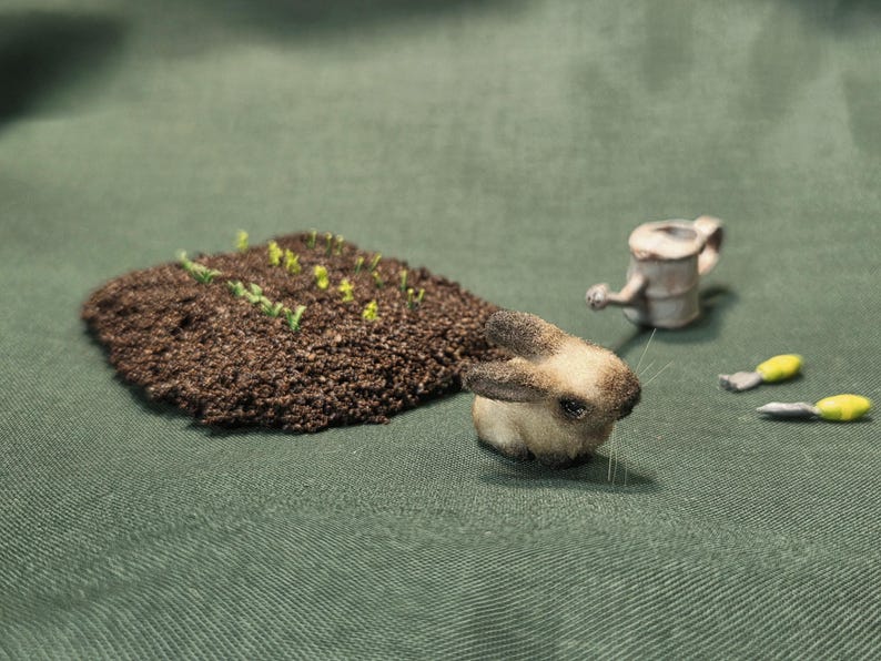 OOAK 1:12 Scale Realistic Miniature Rabbit "Caspar" image 4