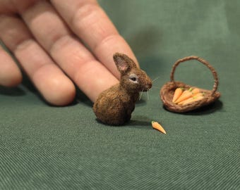 OOAK 1:12 Scale Realistic Miniature Rabbit "Cocoa"