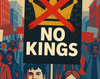 No Kings In America Protest Sign, Anti-Trump Resistance, Political Activist Poster, Rally Sign, Resist Fascism Protest Poster, Anti MAGA