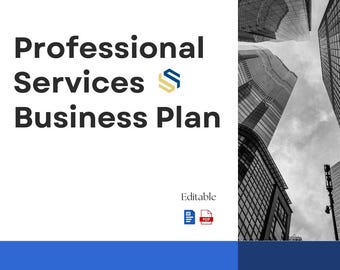 Plan de negocios de servicios profesionales / Plan de negocios editable para empresas de servicios