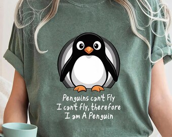 Penguin Can't Fly I Can't Fly So I Am A Penguin Funny Maglia a Manica