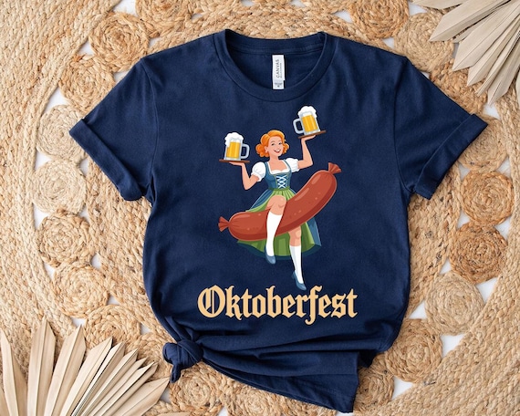Women's Oktoberfest Bier T-Shirt - German Beer Heart Print Casual Tee (Prost Bavarian Style) - View #10