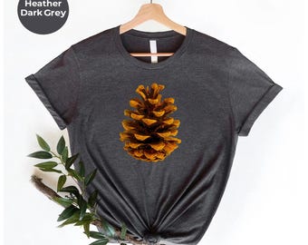 Pinecone Graphic T-Shirt: Minimalist Nature Lover Tee