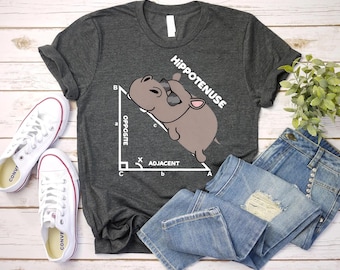 Hippo Hypotenuse Shirt - Funny Math Pun Top - Geometry Humor Tee