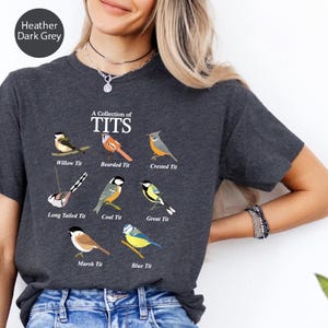 Collection of Tits Birds Shirt - Funny Birdwatcher Tee, Bird Nerd Collection, Bird Watching Gift, Wildlife Humor