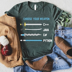 Choose Your Weapon Programming Shirt - C++ Java Python C# Tee