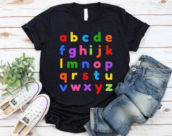Colorful Alphabet Shirt - ABC Letters Top - Kids Learning Alphabet Tee
