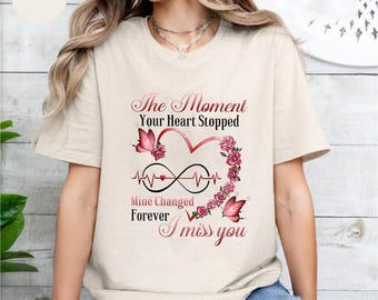 Memorial Shirt: Butterfly Heart Remembrance Tee - Sympathy Gift