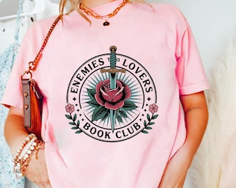 Camiseta del club de lectura "De enemigos a amantes": Camiseta para lectores de novelas románticas