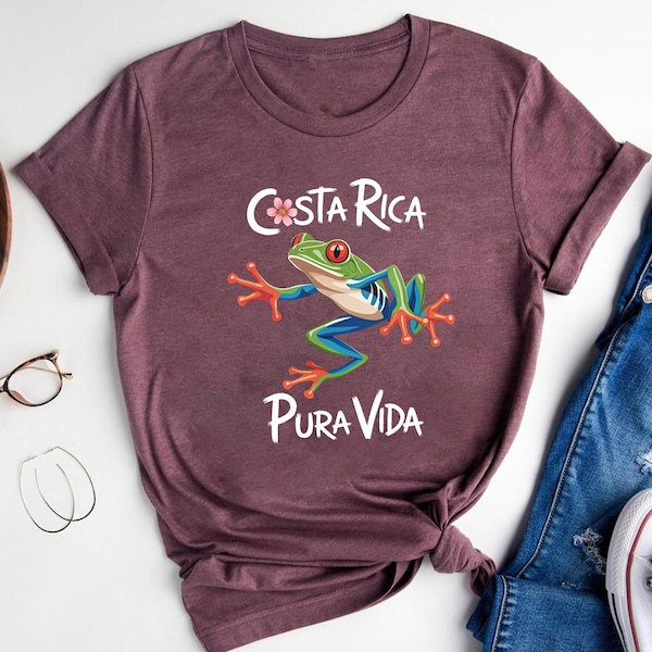 Costa Rica Frog T-Shirt: Pura Vida Red-Eyed Tree Frog Tropical Tee