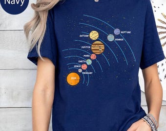Solar System Orbit Shirt, Planet Science Tee, Space Galaxy Graphic Shirt, Astronomy Lover Gift, Universe Planets Tee