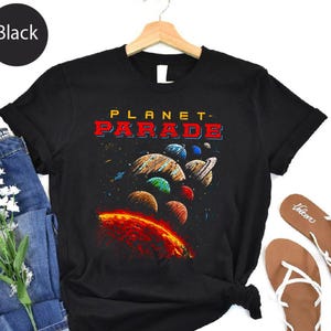 Planet Parade Shirt | Retro Outer Space Graphic Tee | Solar System Planet Alignment T-Shirt | Galaxy Universe Astronomy Gift for Stargazers