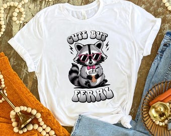 Sassy Raccoon Graphic Tee: Funny Animal Coffee Shirt