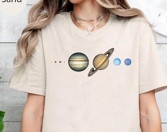 Solar System Planets Shirt, Astronomy Graphic Tee, Space Science Shirt, Minimal Planet Design Tee, Galaxy Lover Gift