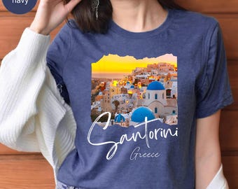 Santorini Greece Scenic View Shirt - Travel Souvenir Tee