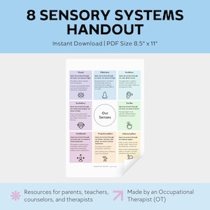 Sensory Systems Handout: Sensory Regulation, Occupational Therapy (PDF Download) image 1